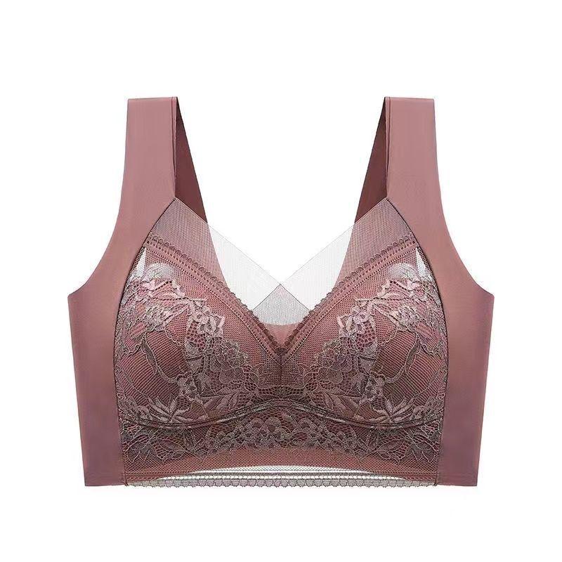Women's Ice Silk Seamless Summer Bra: Anti-Sagging, Thin, Beautiful Back Design, Gathered Sports Bra