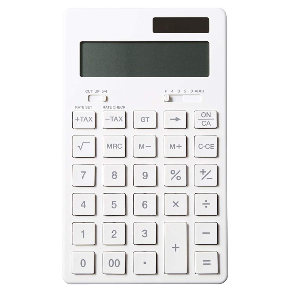 MUJI Standard 12 Digits 37355538 Calculator, Calculator, White, (KK-1154MS)