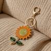 Yousheng Sparkling Rhinestone Sunflower Keychain Women Girls Car Key Ring Holder Backpack Pendant Purse Bag Charm Decoration