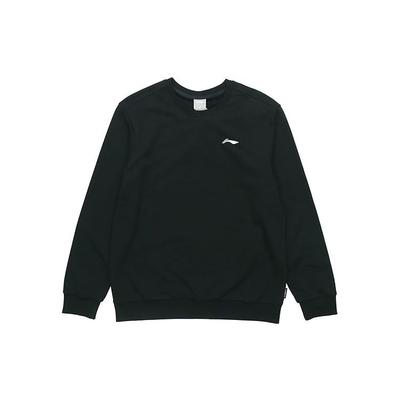 Li Ning Football Series Embroidered Logo Knitted Sports Casual Pullover Sweatshirt Men Sweatshirt Black AWDRB41-1