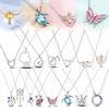 Collier Argent 925 Attrape-rêves Plaque Peinte Collier Papillon Compatible Charms Originaux Bijoux Fins DIY Mode Femme