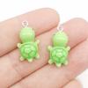 5pcs Cute Mini Fun Green Turtle Charms Animal Resin Pendant for Jewelry Making Accessories DIY Earrings Necklace Keychain