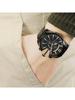Fashionable men's quartz watch DZ4309 51mm black rose gold circular dial stainless steel wristwatch