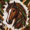 Creative Needlework Supplies Art Sewing Fabric DIY Patchwork Kit Floral Horse Flower Theme Kit