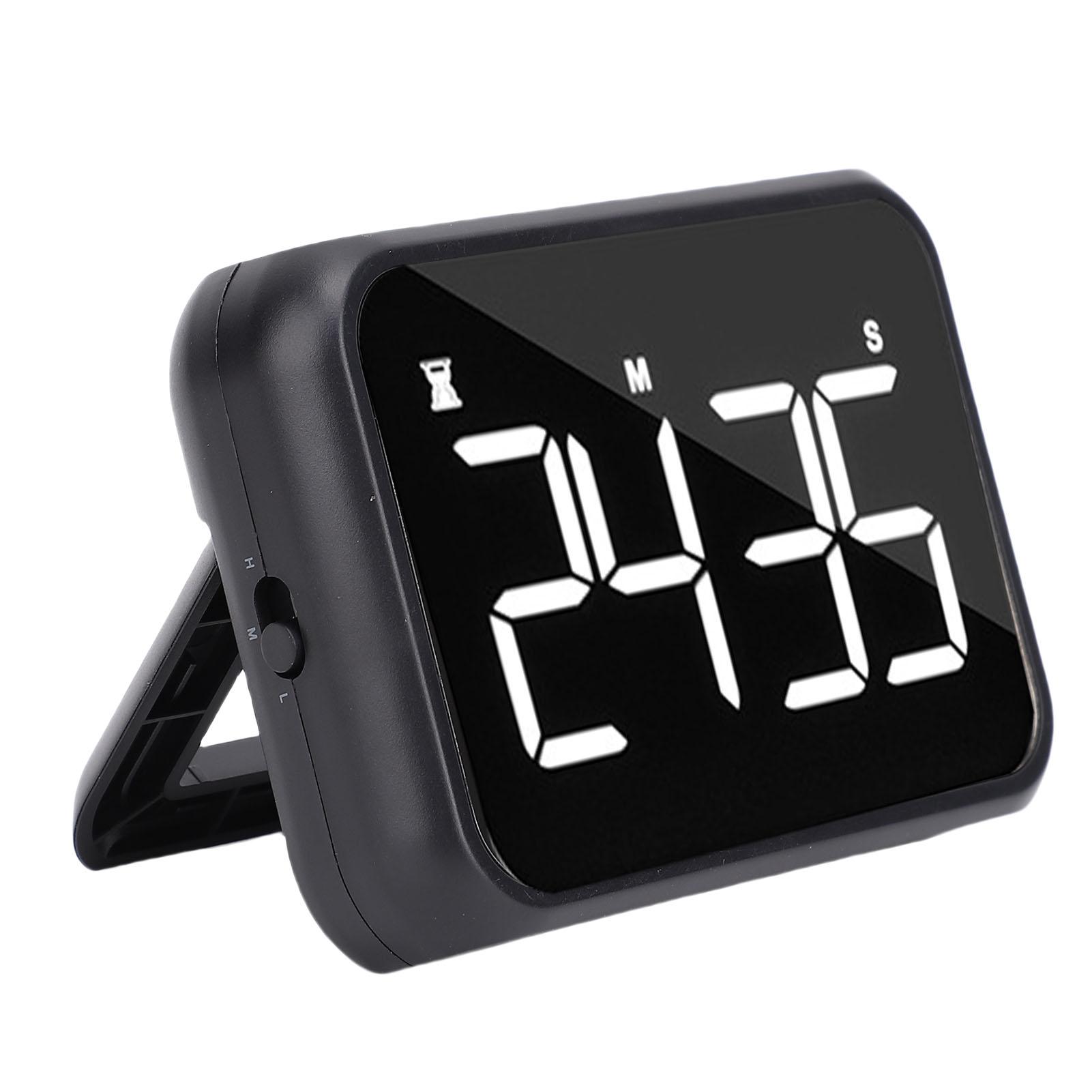 

Digital Timer 4 Inch LED Screen Adjustable Brightness and Volume Magnetic Count Down Up Timer for Study Cooking Fitness чёрный