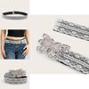 Womens Belt With Butterfly Buckle And Lace Decor For Casual Fashion