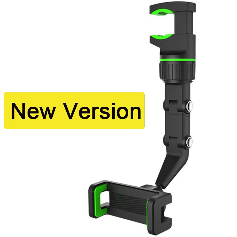 

Автомобильное зеркало заднего вида, автомобильный держатель для телефона, вращающееся на 360 ° крепление для мобильного телефона, подставка, поддержка в автомобиле для iPhone 13, 12, автомобильный зажим для мобильного телефона, кронштейн зелёный