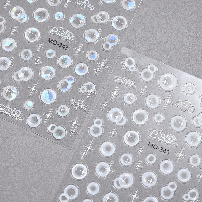 3D Transparent Bubble Nail Art Stickers Nail Decals Self-Adhesive Water Bubble Manicure Slider Diy Nail Decoration Salon Gift