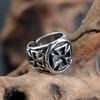 European and American Men's Trendy Metal Ring, Retro Style Cool and Handsome Design Totem Geometric Men's Ring