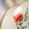 PLATES 6 pcs LARGE DINNER PLATES 27cm CERAMICS WILD FLOWERS POPPIES