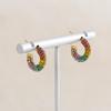 Exquisite Colorful CZ Hoop Earrings Stainless Steel with Cubic Zirconia Round Circle Ear Buckle Luxury Women Jewelry Party Gifts