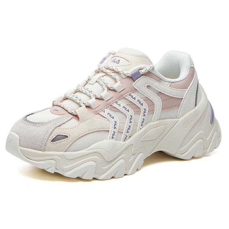 FILA Sofia 2 Fishbone Shoes Comfortable Versatile Casual Shock Absorption Wear Resistant Low Top Dad Shoes Women sneaker Pink White F12W134159FGR