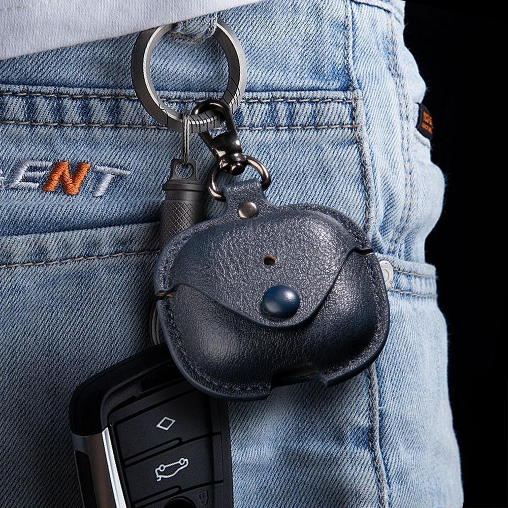 1PC Retro Ledertasche für AirPods 4 Business Kopfhörerhüllen für Apple AirPods 4 4. Generation 2024 Cover Headset Shell mit Haken