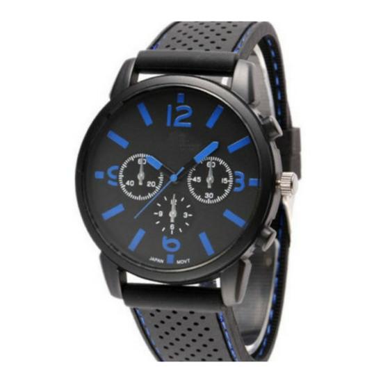 Quartz Watch Portable Adjustable Male Breathable Hollow Holes Sports Watch for Outdoor