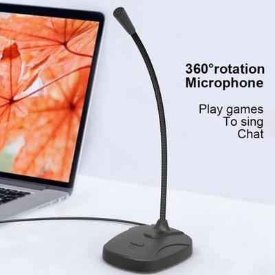 Adjustable Hose USB Desktop Microphone Noise Cancelling Hi-Fi High Fidelity PC Computer Mic Wired Connection Gooseneck Design