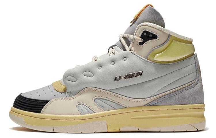 Li Ning 937 Deluxe Hi SP Синтетическая кожа, ТПУ Износостойкие и легкие Высокие кеды для скейтборда Мужские Серый AGBR097-1 40