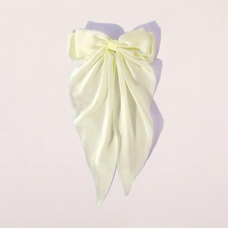 

Элегантная заколка для волос с большим бантом и лентой для женщин, модная однотонная атласная пружинная заколка с хвостиком и бантом, шпилька для волос, аксессуары для волос для девочек, верхняя клипса, милый головной убор с бантом, подарки