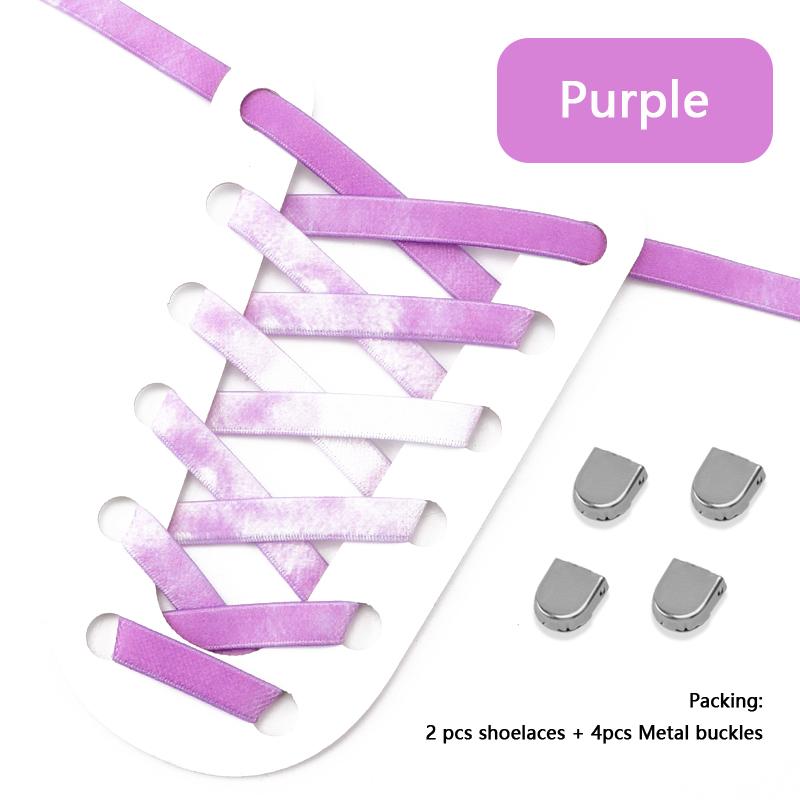 New 1Pair Colourful No Tie Shoelaces Rainbow Elastic Laces Sneakers Adults Kids 8MM Wide Flats Rubber Shoelace Shoes Accesories