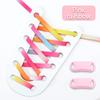 1Pair Glitter Shoelace Rainbow Elastic Laces Sneakers No Tie Shoelace Innovation Flat Shoe Laces Without Ties for Kid and Adult