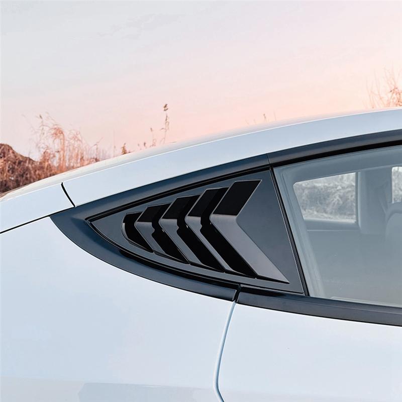A28G-For Tesla Model 3 Highland 2024+ Rear Side Window Louvers Air Vent Scoop Shades Cover Blinds Spoiler Parts Gloss Black