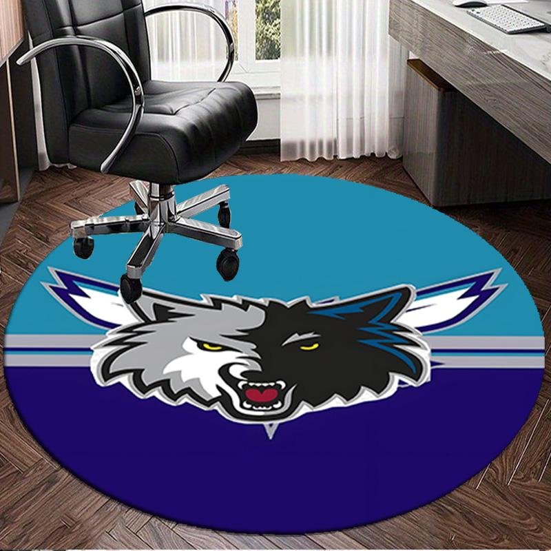 Timberwolves Logo Round mat, Anti-slip Circle Carpet Chair rug For livingroom,Bedroom, doormat home decor Gift Christmas Gifts