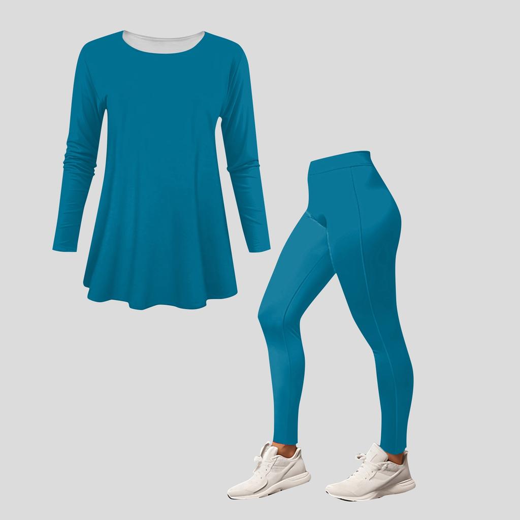 Women 2 Piece Outfits Two Piece Outfits Sets Long Sleeve Top Long Pants  Slim Fitting Home Suit Yoga Set
