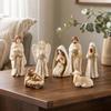 7Pcs Miniature Nativity Scene Figurine Set Vintage Small Figurine Christmas Manger Resin Statues Resin Craft Collectible