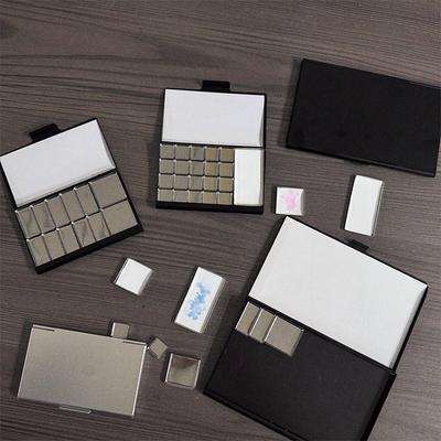 1/2/5/10Pcs Travel Watercolor Box Packaging Grid Magnetic Aluminum Palette 0.5ml/1ml/2ml Professional Paint Art Supplies Box