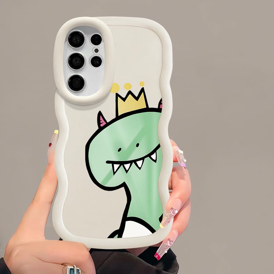 Soft Phone Cover Case for Samsung Galaxy S22 Ultra S23 Plus S24 A26 A25 S25 S20 FE S21 A55 A34 A36 A24 A35 A54 Cartoon Dinosaur