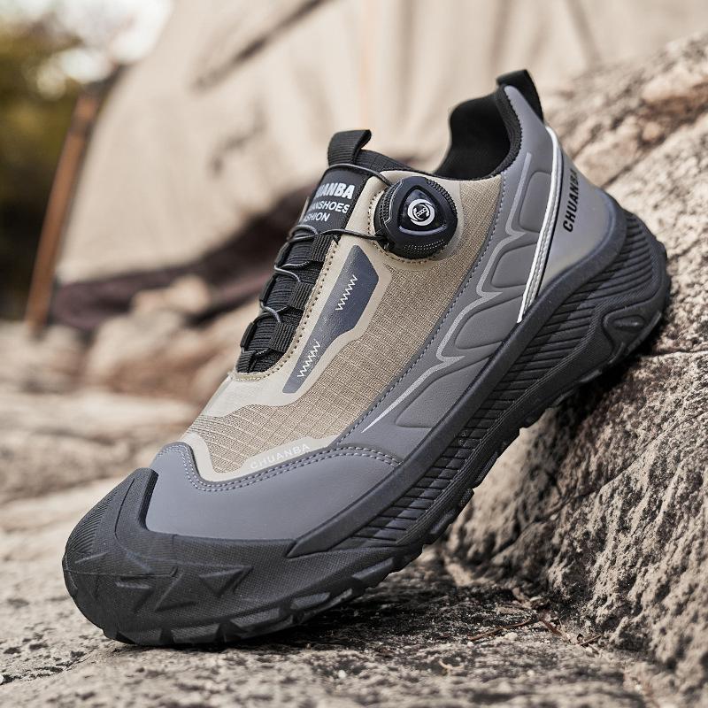 Outdoor rotating buckle hiking shoes spring and autumn new strap-free breathable travel leisure hiking shoes