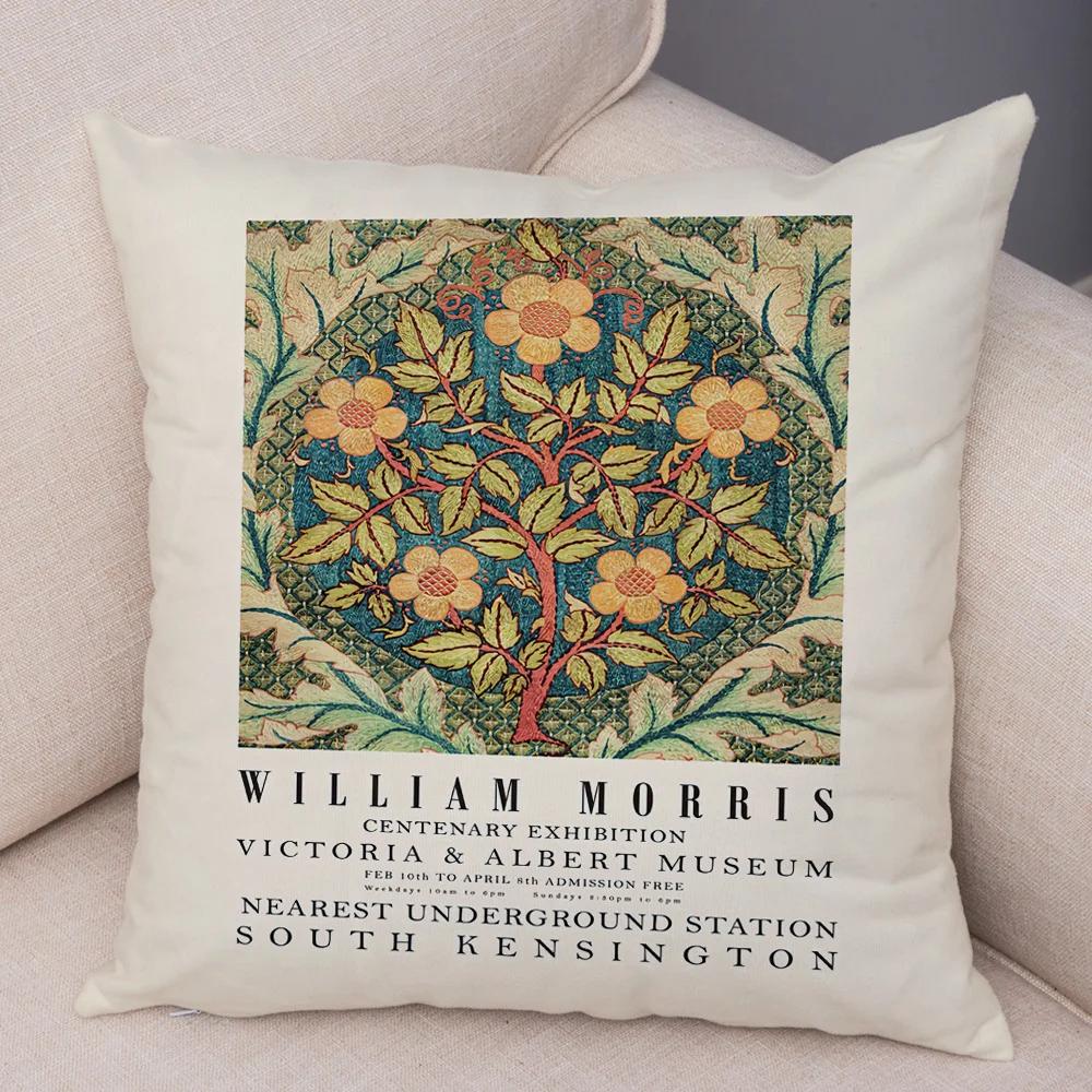 

Уильям Моррисо Повседневная наволочка Двусторонняя печать Декор Винтажный цветок Бохо Наволочка для дивана Автомобиля Дома Плюшевая Скандинавская наволочка 40x40cm16x16Inch