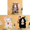 Momo Family Plush Keychain Cute Cartoon Cat With Butterfly Bow For Girls And Teens