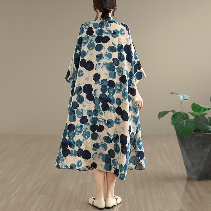 Plus Size Cotton Vintage Floral New In Dresses for Women Casual Loose Long Summer Dress