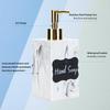 Luxurious Marble Finish Bottles 500ml Set of 2 with Gold Pumps Waterproof Labels Perfect for Bathroom Storage of Lotion White - - & - Countertop,