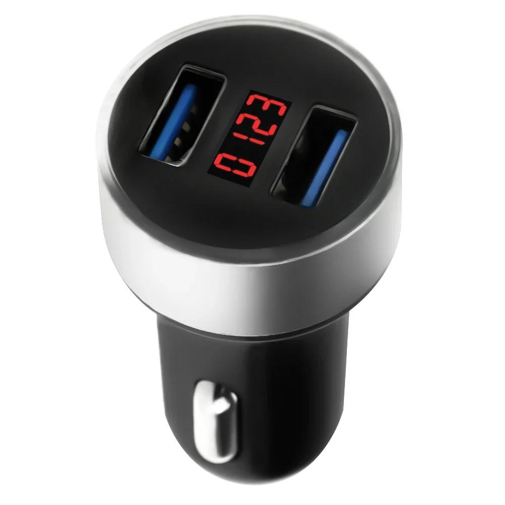 

Автомобильное зарядное устройство Двойной USB 3.1A Адаптер Прикуриватель Светодиодный Вольтметр Для Всех Типов Зарядное устройство для мобильного телефона Умная Двойная USB Зарядка серебряный