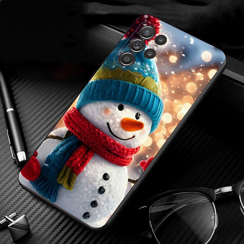 Phone Case For Samsung Galaxy S25 S24 S23 S22 S21 Ultra S24 S23 S22 S21 S25 Plus S24 S25 FE Cute Snowman Christmas