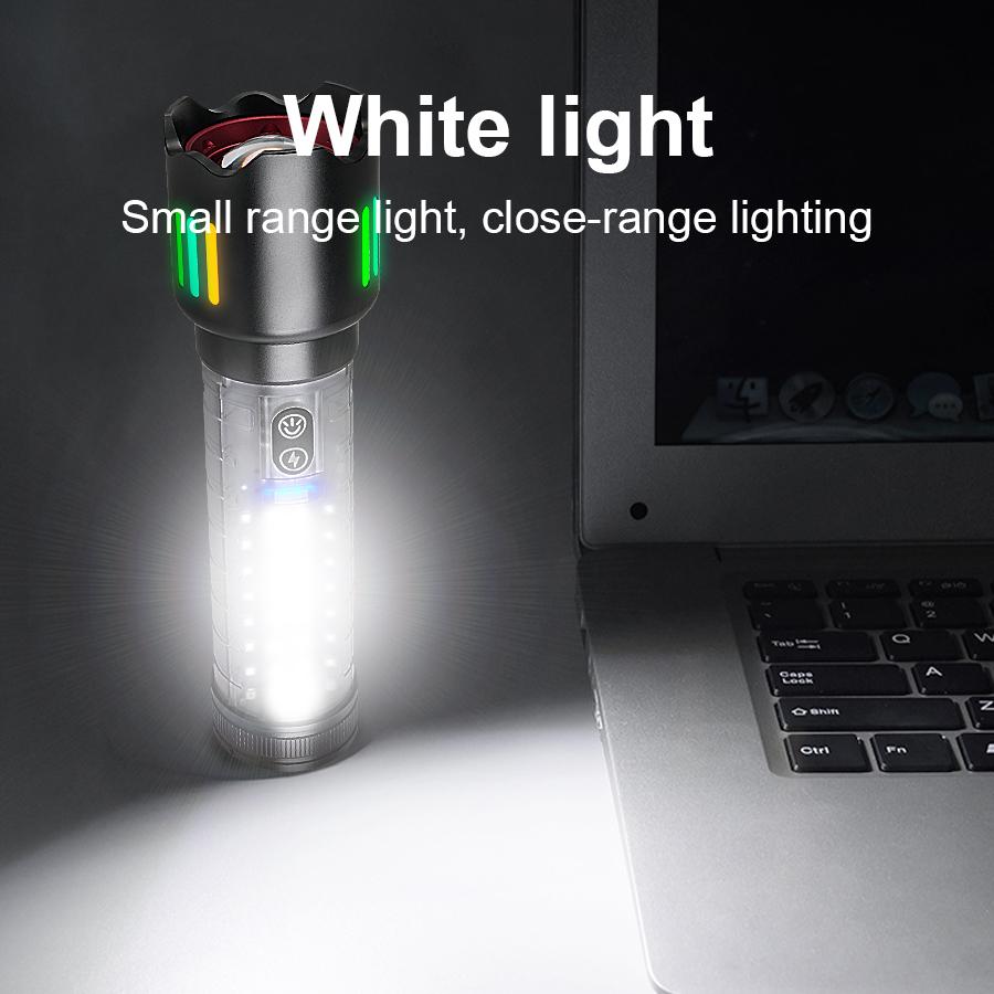 High Power Rechargeable LED Flashlight 90000LM Super Bright 30W LED Torch Light With COB Lights Built-in Battery Camping Lamp