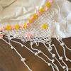 Floral Crochet Triangle Scarf Hip Scarf Mesh Headscarf New Flower Headscarf  Skirt Decor