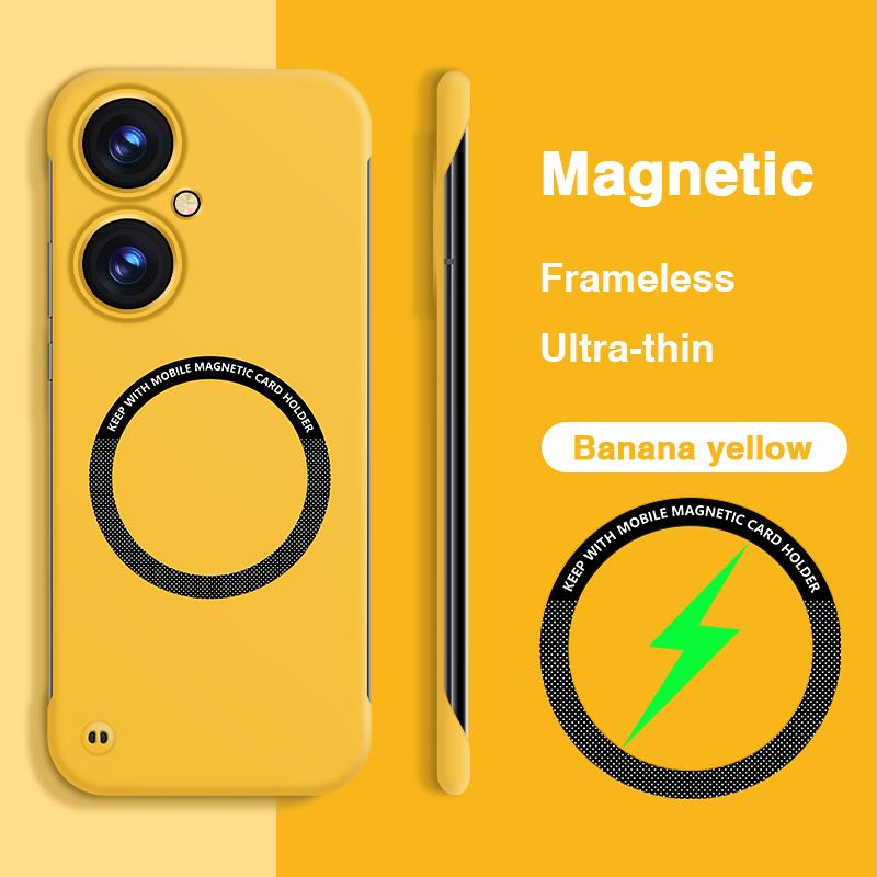 

Magnetic Hard PC Frameless Phone Case for Huawei Nova 11i Enjoy 60 Pro Maimang 20 Slim Candy Back Covers Luxury Original Housing Huawei Enjoy 60 Pro банан жовтий колір