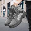 High Top Boots for Men Fashion Camouflage Design Ankle Boots Breathable High Top Canvas Boot Lace-Up Non-Slip Men Platform Boots