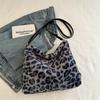 Winter furry bag 2025 new popular leopard print women's double shoulder back bag multi-purpose shoulder tote bag tide
