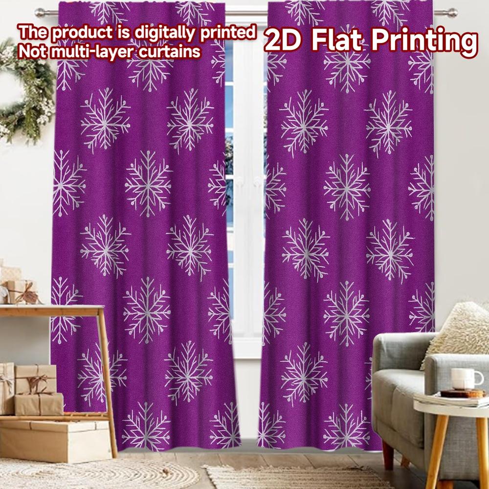 

2pcs, 2D FLAT PRINTING Curtains (Without Rod) Purple Ornaments Halloween Festival Fashion Curtains Yarn Curtains Decorations For 52.50 × 116.00 cm 2 pcs