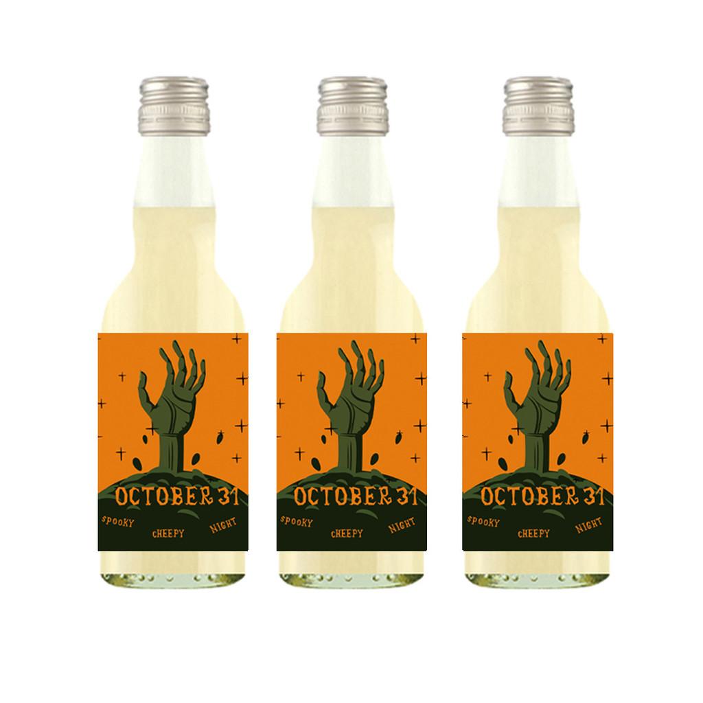 Self Halloween Adhesivewine Bottle Stickers With Pumpkin Print For Party Venue