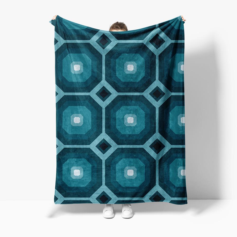 Geometric Hexagon Pattern Throw Blanket Soft Fleece Blanket for Sofa Bed Decoration Gift 75x100cm