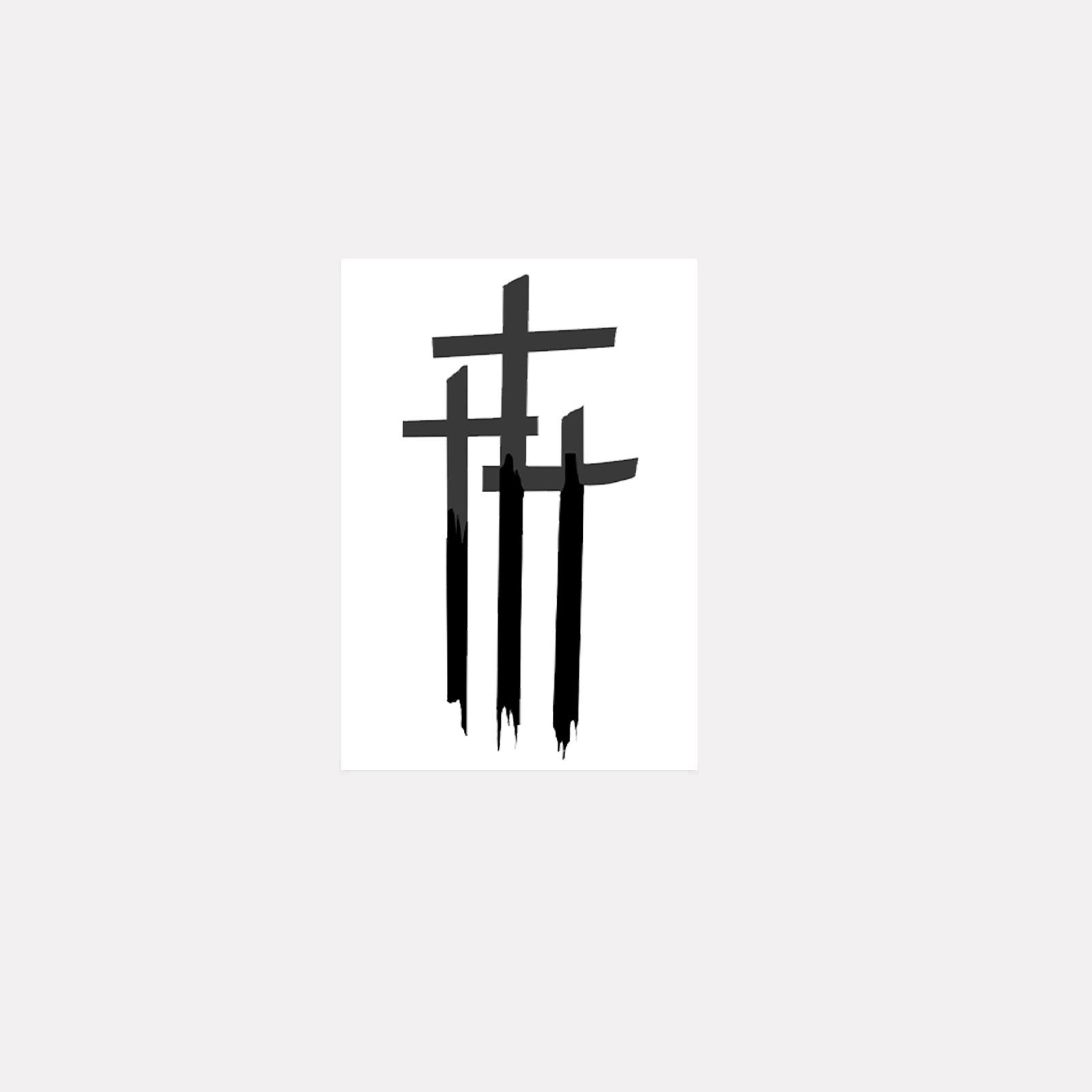 Y2K Style Advanced Sense Simple Dark Domineering Personality Fashion Cross Tattoo Sticker 7*10CM