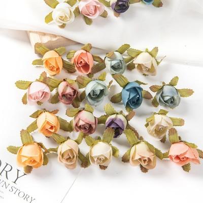 50/100PCS MINI Silk Rose Artificial Flowers Christmas Garland Wedding Bridal Bouquets Accessories Home Vase Decoration Scrapbook