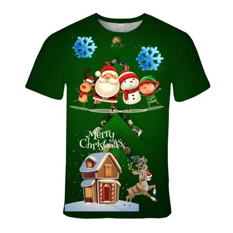 Christmas T Shirt Men Women's Shirts Casual Fashion Short Sleeve T Shirt Oversized Harajuku Tees Tops Kids Clothing Kids Tshirt