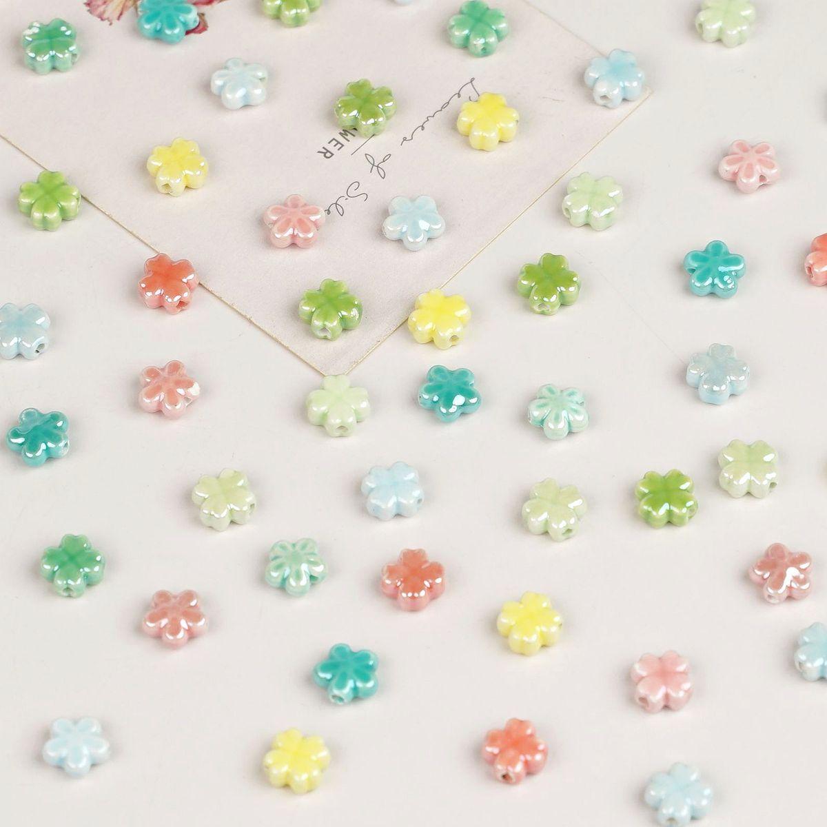 Гальванизированные керамические цветы разноцветные маленькие свежие ручной работы материал для DIY ожерелье бусины россыпью аксессуары