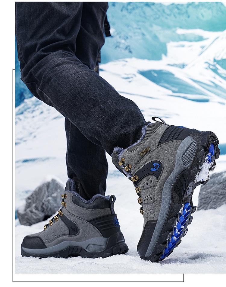 Men's Winter High-Top Snow Boots: Plus Velvet, Thick Sole, Non-Slip, Large Size