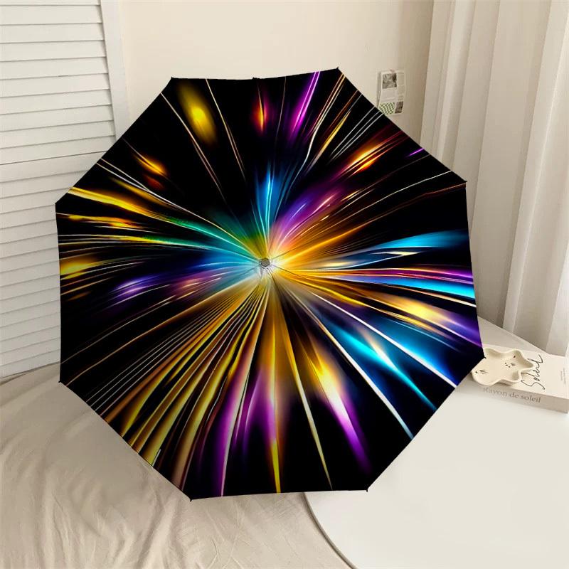 

1pc Lightburst Glow Automatic Open/Close Umbrella with Windproof, 8-Rib Sturdy Canopy, Durable Ribs, Fashionable Design1203A